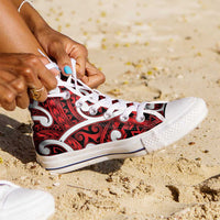 Aotearoa Maori Kowhaiwhai High Top Shoes Whero Puhoro and Patiki LT9 - Polynesian Pride
