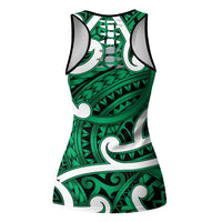 Aotearoa Maori Kowhaiwhai Hollow Tank Top Kakariki Puhoro and Patiki LT9 - Polynesian Pride