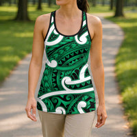 Aotearoa Maori Kowhaiwhai Hollow Tank Top Kakariki Puhoro and Patiki LT9 - Polynesian Pride