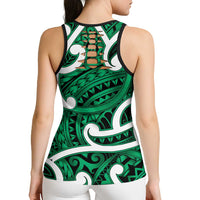 Aotearoa Maori Kowhaiwhai Hollow Tank Top Kakariki Puhoro and Patiki LT9 - Polynesian Pride