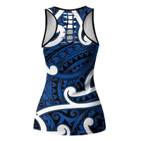Aotearoa Maori Kowhaiwhai Hollow Tank Top Kikorangi Puhoro and Patiki LT9 - Polynesian Pride