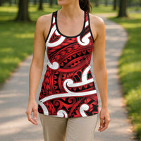Aotearoa Maori Kowhaiwhai Hollow Tank Top Whero Puhoro and Patiki LT9 - Polynesian Pride