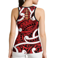 Aotearoa Maori Kowhaiwhai Hollow Tank Top Whero Puhoro and Patiki LT9 - Polynesian Pride