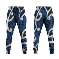 Aotearoa Maori Kowhaiwhai Jogger Pants Kikorangi Puhoro and Patiki