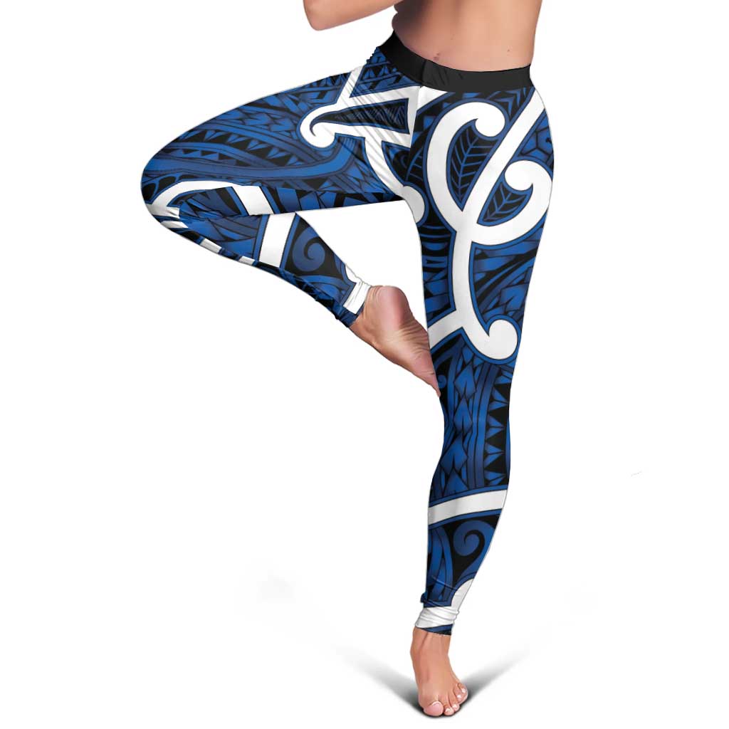 Aotearoa Maori Kowhaiwhai Leggings Kikorangi Puhoro and Patiki