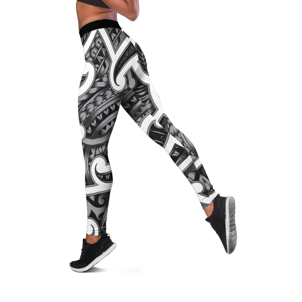 Aotearoa Maori Kowhaiwhai Leggings Kiwikiwi Puhoro and Patiki