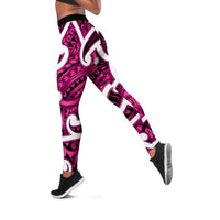 Aotearoa Maori Kowhaiwhai Leggings Mawhero Puhoro and Patiki