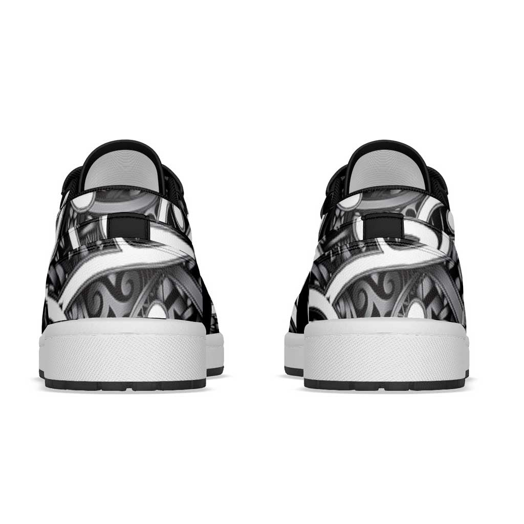Aotearoa Maori Kowhaiwhai Low Sneakers Kiwikiwi Puhoro and Patiki