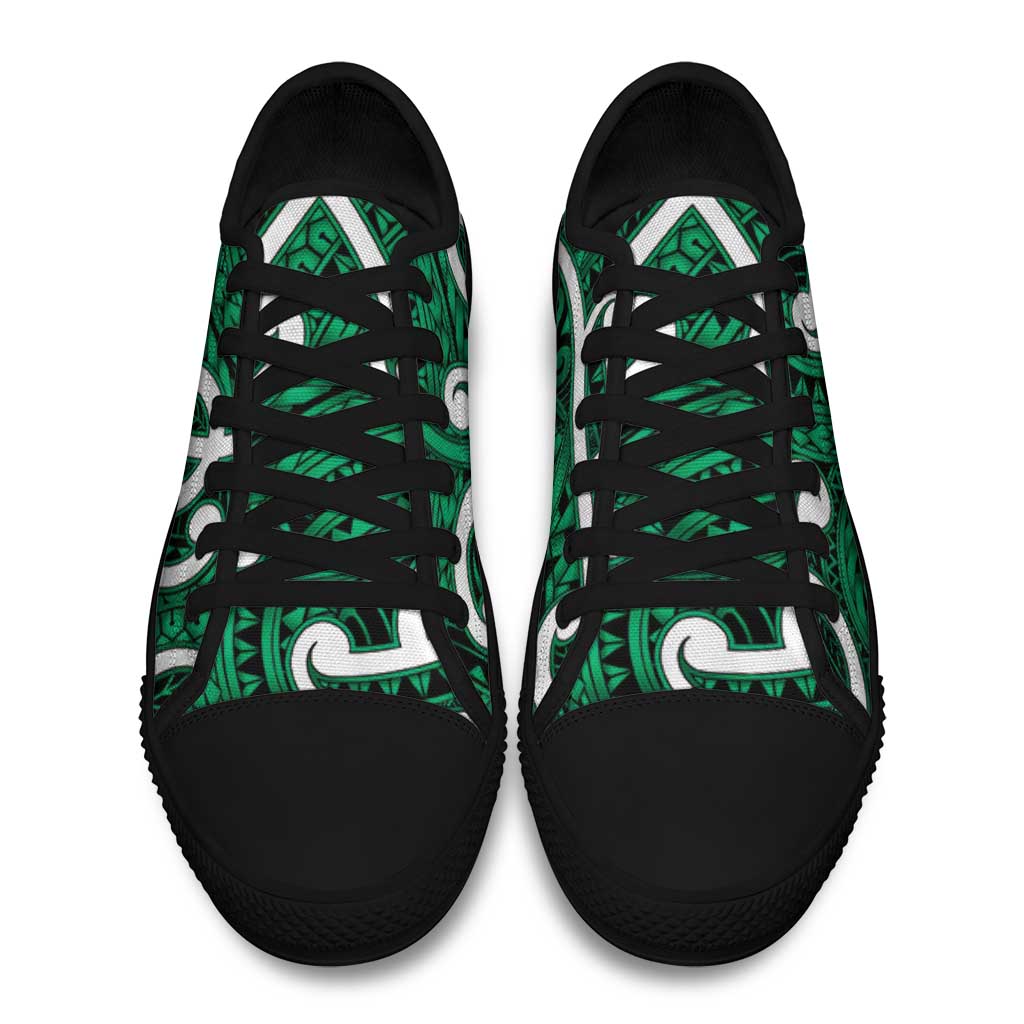 Aotearoa Maori Kowhaiwhai Low Top Shoes Kakariki Puhoro and Patiki LT9 - Polynesian Pride