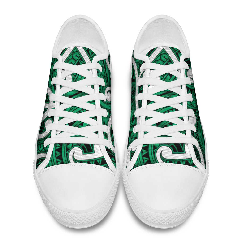 Aotearoa Maori Kowhaiwhai Low Top Shoes Kakariki Puhoro and Patiki LT9 - Polynesian Pride
