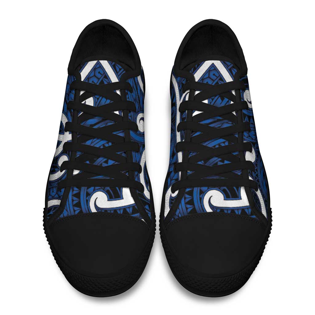 Aotearoa Maori Kowhaiwhai Low Top Shoes Kikorangi Puhoro and Patiki LT9 - Polynesian Pride