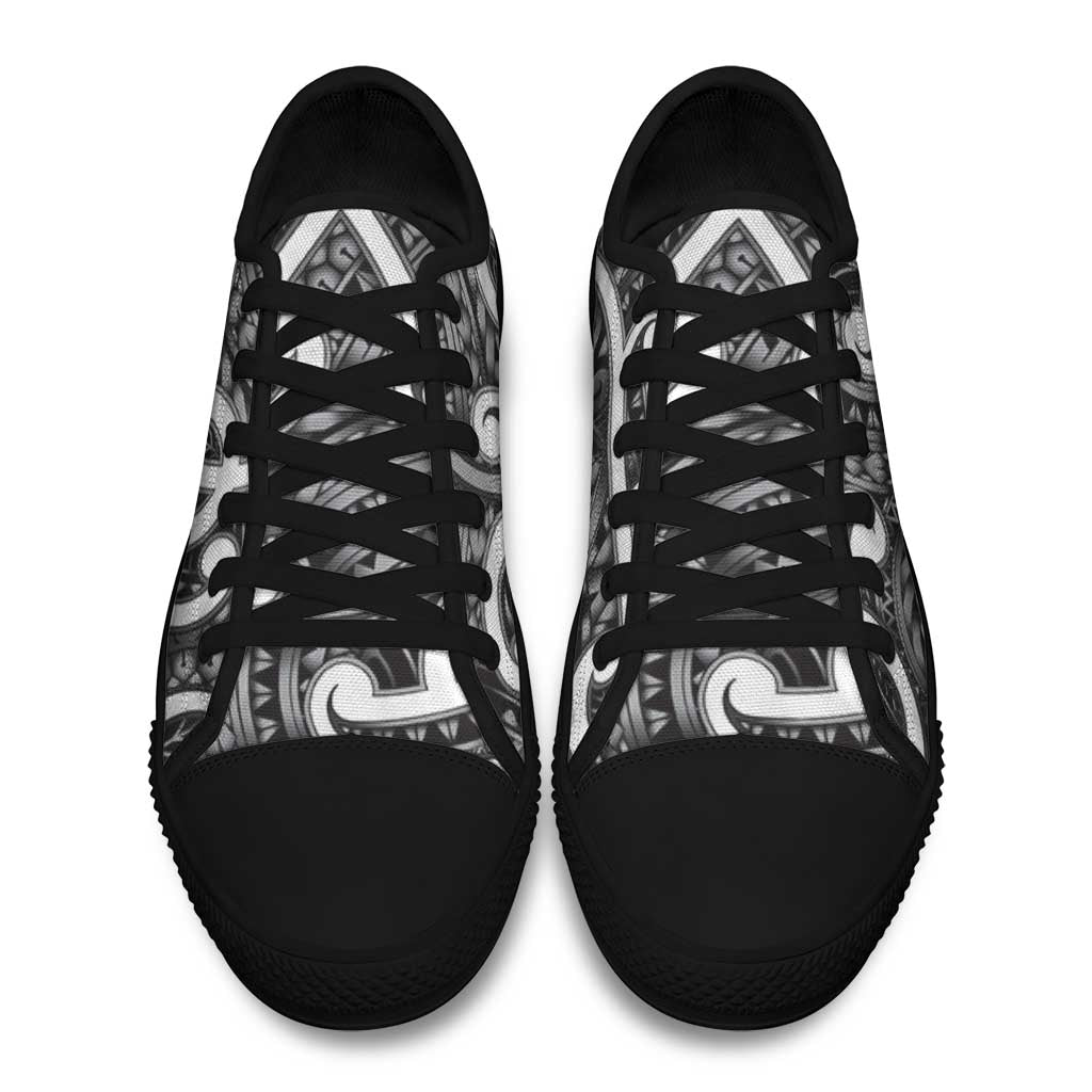 Aotearoa Maori Kowhaiwhai Low Top Shoes Kiwikiwi Puhoro and Patiki