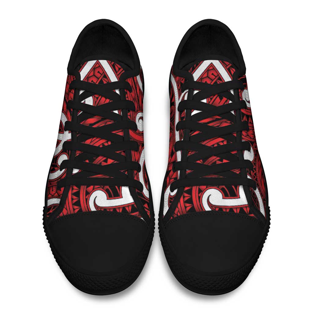Aotearoa Maori Kowhaiwhai Low Top Shoes Whero Puhoro and Patiki LT9 - Polynesian Pride