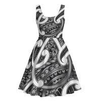 Aotearoa Maori Kowhaiwhai Midi Dress Kiwikiwi Puhoro and Patiki LT9 - Polynesian Pride