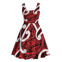 Aotearoa Maori Kowhaiwhai Midi Dress Whero Puhoro and Patiki LT9 - Polynesian Pride
