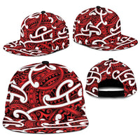 Aotearoa Maori Kowhaiwhai Snapback Cap Whero Puhoro and Patiki