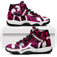 Aotearoa Maori Kowhaiwhai Sneakers J11 Mawhero Puhoro and Patiki LT9 Pink - Polynesian Pride