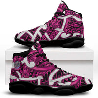 Aotearoa Maori Kowhaiwhai Sneakers J13 Mawhero Puhoro and Patiki LT9 Pink - Polynesian Pride
