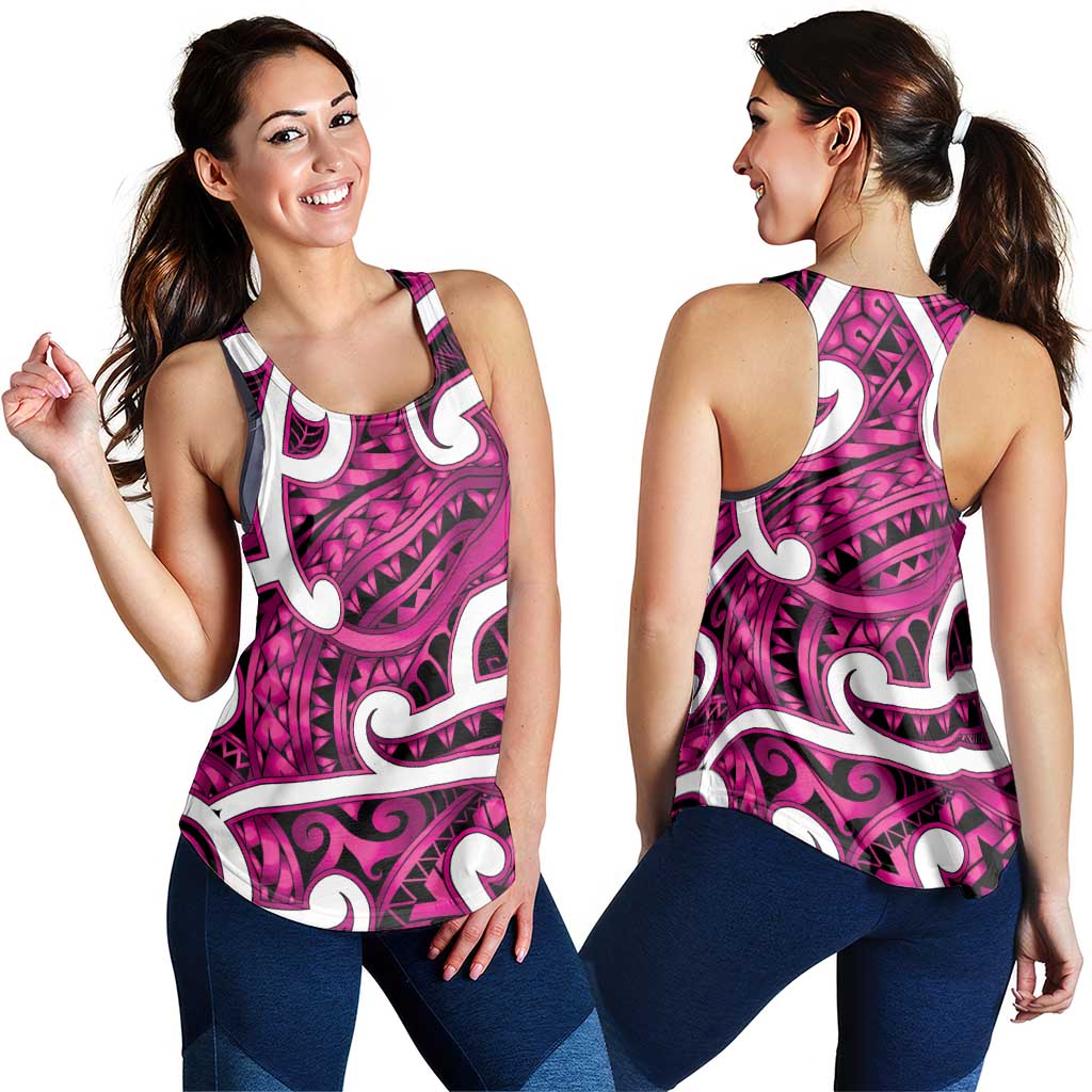 Aotearoa Maori Kowhaiwhai Women Racerback Tank Mawhero Puhoro and Patiki LT9 - Polynesian Pride