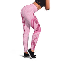 Aotearoa Maori Leggings Pink Fern Ribbons - Polynesian Pride