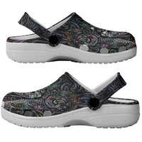 Aotearoa Moko Tribal Tattoo Clogs Shoes New Zealand Maori Penguin and Fantail Paua Shell Style