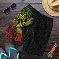 Aotearoa Moko Tribal Tattoo Shorts for Men New Zealand Maori Penguin and Fantail Reggae Style