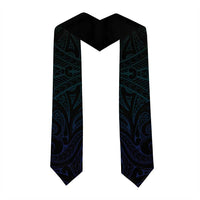Aotearoa New Zealand Graduation Stole Koru Fern Blue Gradient LT05 - Polynesian Pride