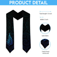 Aotearoa New Zealand Graduation Stole Koru Fern Blue Gradient LT05 - Polynesian Pride