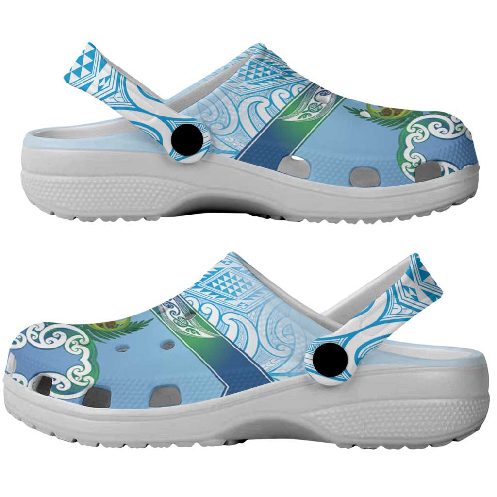 Aotearoa New Zealand Natural Plants Clogs Shoes Pohutukawa with Silver Ferns Koru Frond Maori Tattoos LT03 - Polynesian Pride