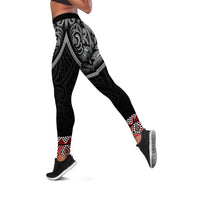 Aotearoa Toitu Te Tiriti Waitangi Leggings Proud To Be Maori LT01 Black - Polynesian Pride