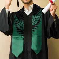 Australia New Zealand Rugby Graduation Stole Green Aboriginal Wallabies and Maori Black Fern LT9 - Polynesian Pride