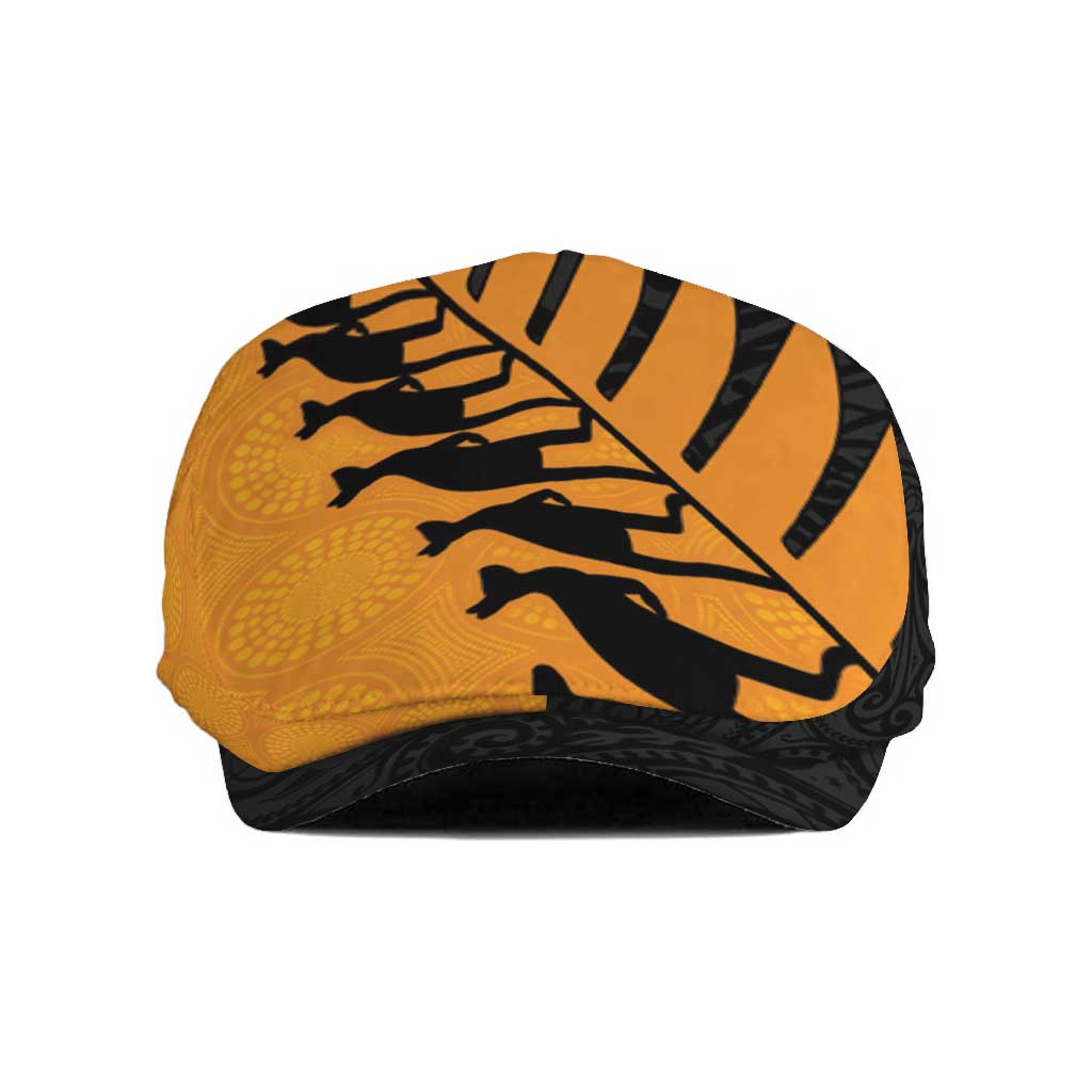 Australia New Zealand Rugby Jeff Hat Gold Aboriginal Wallabies and Maori Black Fern - Polynesian Pride