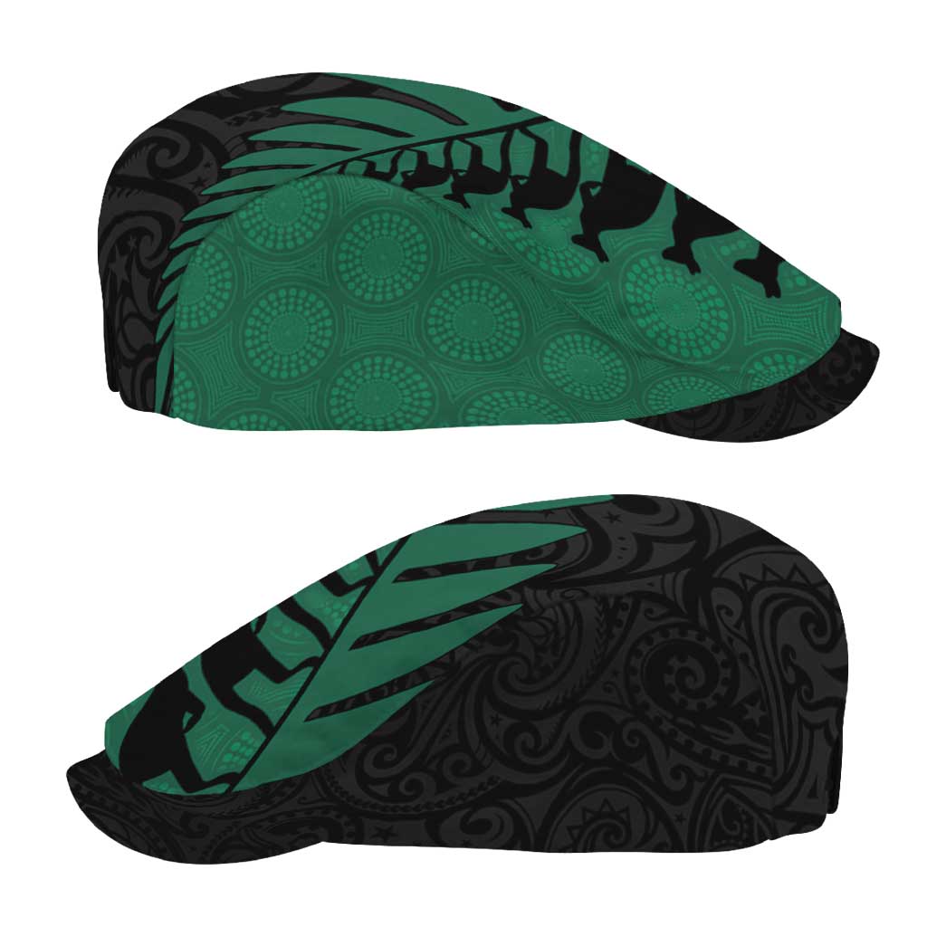 Australia New Zealand Rugby Jeff Hat Green Aboriginal Wallabies and Maori Black Fern - Polynesian Pride