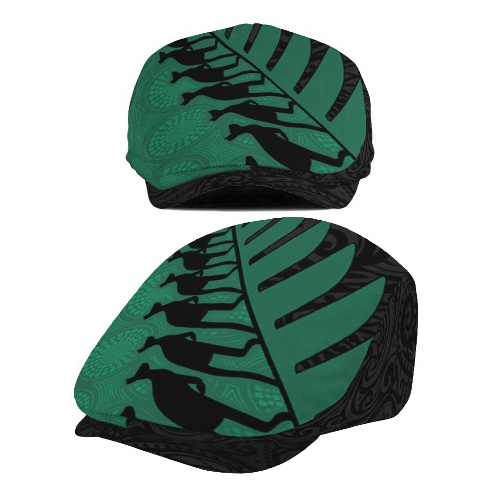 Australia New Zealand Rugby Jeff Hat Green Aboriginal Wallabies and Maori Black Fern - Polynesian Pride