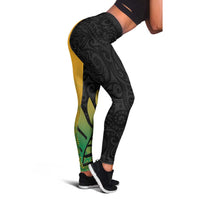 Australia New Zealand Rugby Leggings Gradient Aboriginal Wallabies and Maori Black Fern - Polynesian Pride