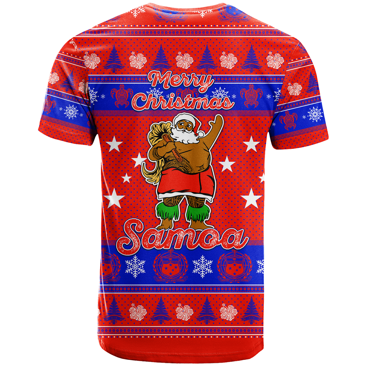 Samoa Christmas Maunia Le Kilisimasi Santa Polynesia Tatoo T Shirt LT2 - Polynesian Pride