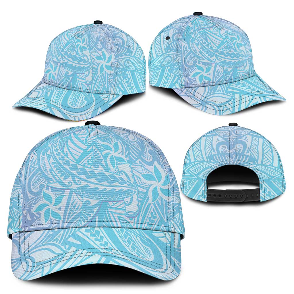 Baby Blue Gradient Polynesia Classic Cap Hawaiian Tribal Hammerhead Shark Tattoo LT14