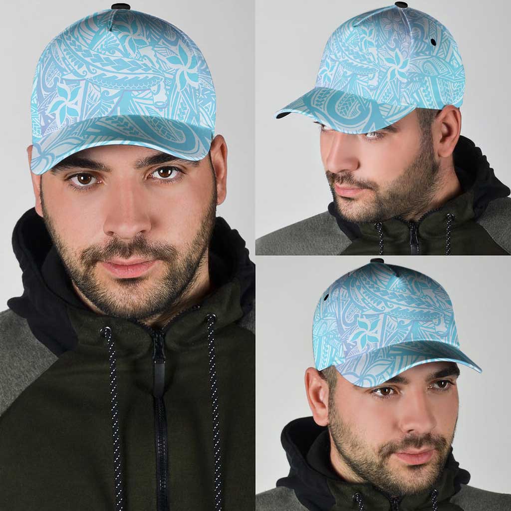 Baby Blue Gradient Polynesia Classic Cap Hawaiian Tribal Hammerhead Shark Tattoo LT14