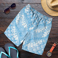 Baby Blue Mermaid Puakenikeni Maile Lei Shorts for Men