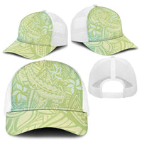Baby Green Gradient Polynesia Baseball Net Cap Hawaiian Tribal Hammerhead Shark Tattoo - Polynesian Pride
