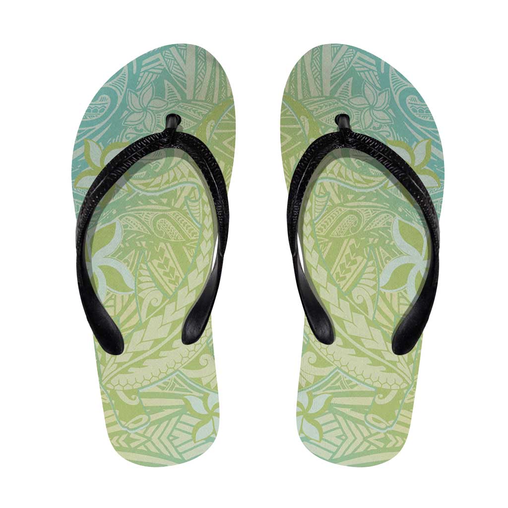 Baby Green Gradient Polynesia Flip Flops Hawaiian Tribal Hammerhead Shark Tattoo LT14 Baby Green - Polynesian Pride