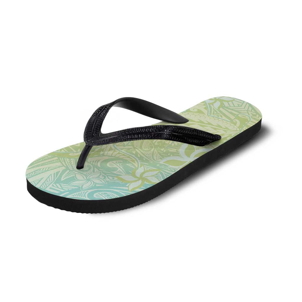 Baby Green Gradient Polynesia Flip Flops Hawaiian Tribal Hammerhead Shark Tattoo LT14 - Polynesian Pride