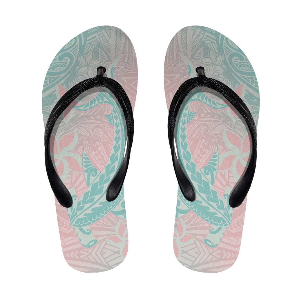 Baby Pink Gradient Polynesia Flip Flops Hawaiian Tribal Hammerhead Shark Tattoo LT14 Baby Pink - Polynesian Pride