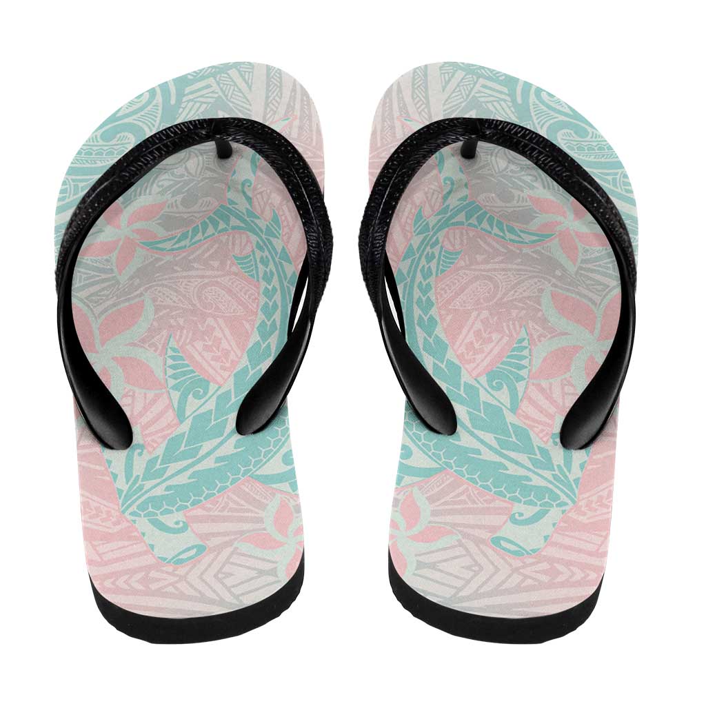 Baby Pink Gradient Polynesia Flip Flops Hawaiian Tribal Hammerhead Shark Tattoo LT14 - Polynesian Pride