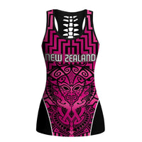 Basketball New Zealand Hollow Tank Top Pink Maori Ta Moko Indigenous LT9 Female Pink - Polynesian Pride