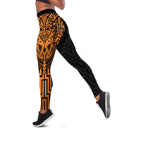 Basketball New Zealand Leggings Gold Maori Ta Moko Indigenous - Polynesian Pride