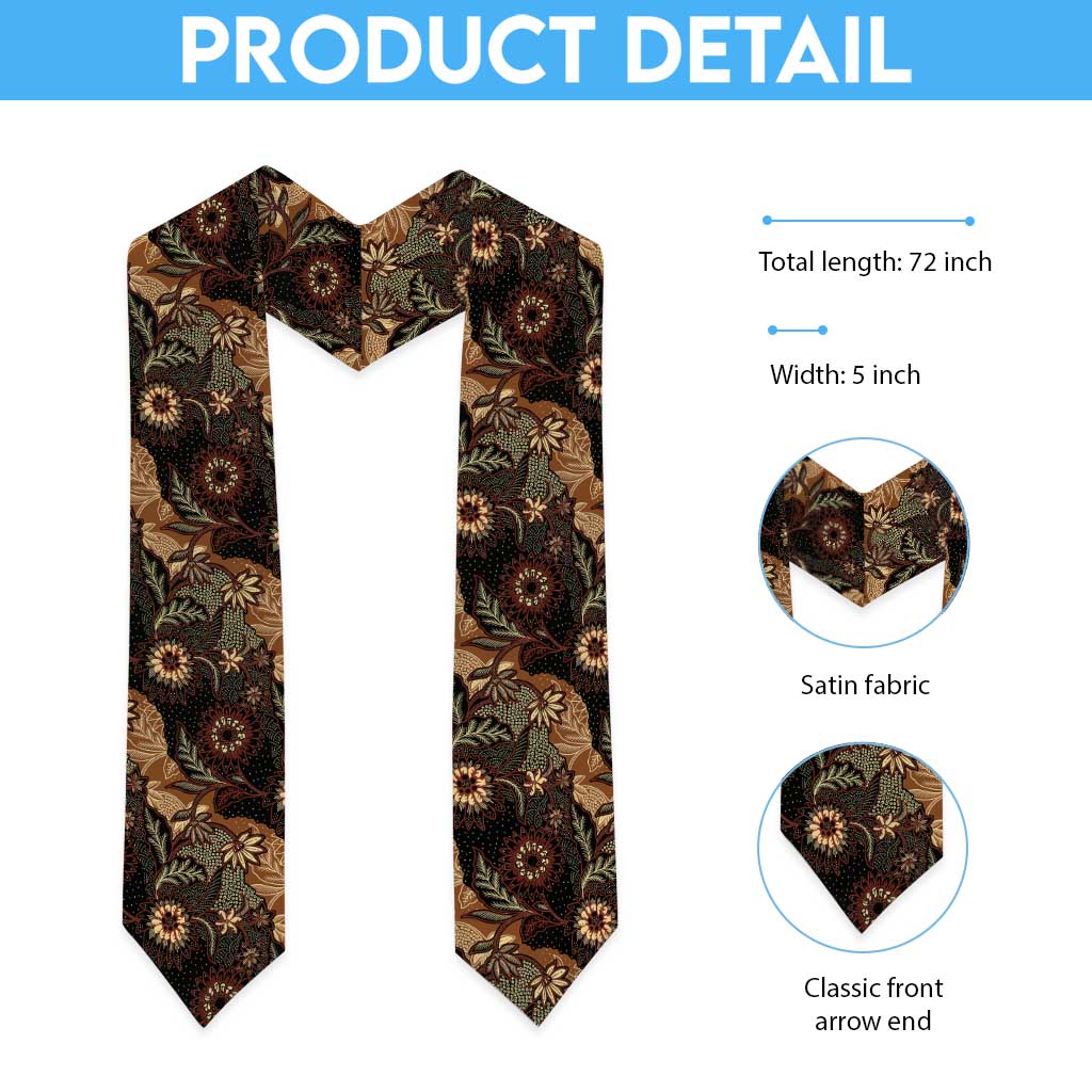 Batik Pedalaman Semen Lereng Style Graduation Stole Indonesian Traditional Pattern