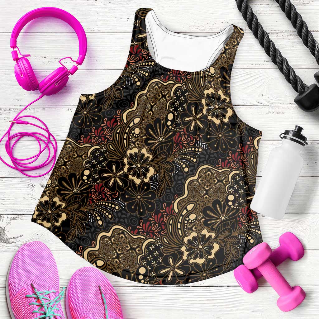 Batik Sekar Jagad Women Racerback Tank Indonesian Traditional Pattern