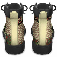 Beige Aotearoa Kowhaiwhai Pattern All Season Boots NZ Maori Quilt Style - Polynesian Pride