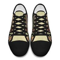 Beige Aotearoa Kowhaiwhai Pattern Low Top Shoes NZ Maori Quilt Style LT14 - Polynesian Pride